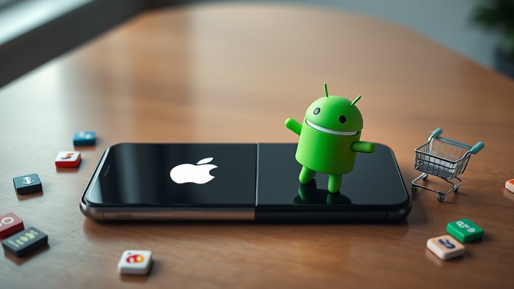 iphone spending exceeds android