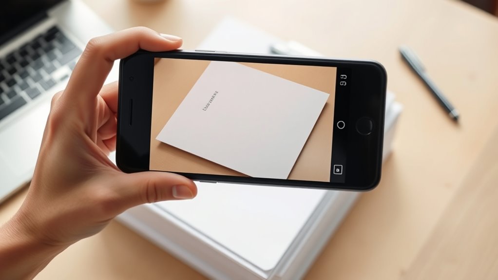 smartphone scanning organized documents