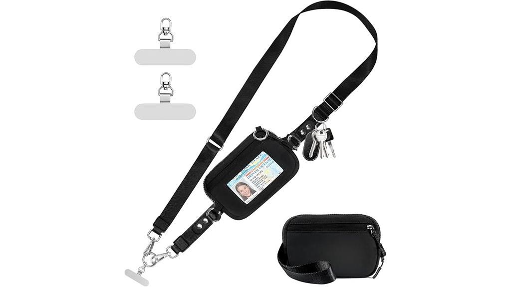 black rfid phone wallet