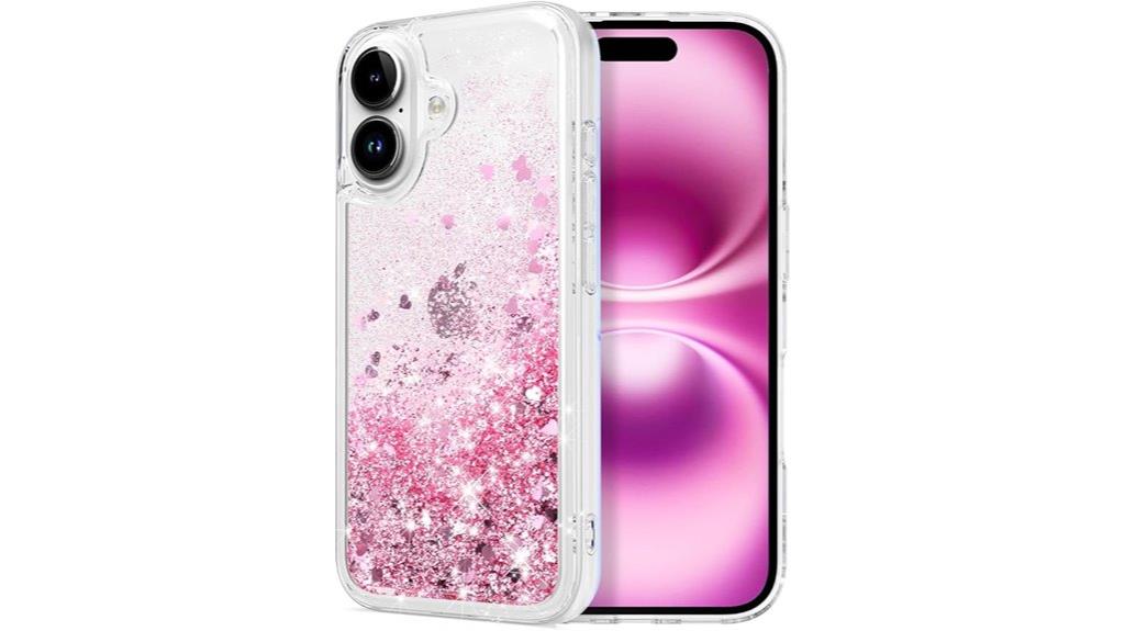clear glitter waterfall case