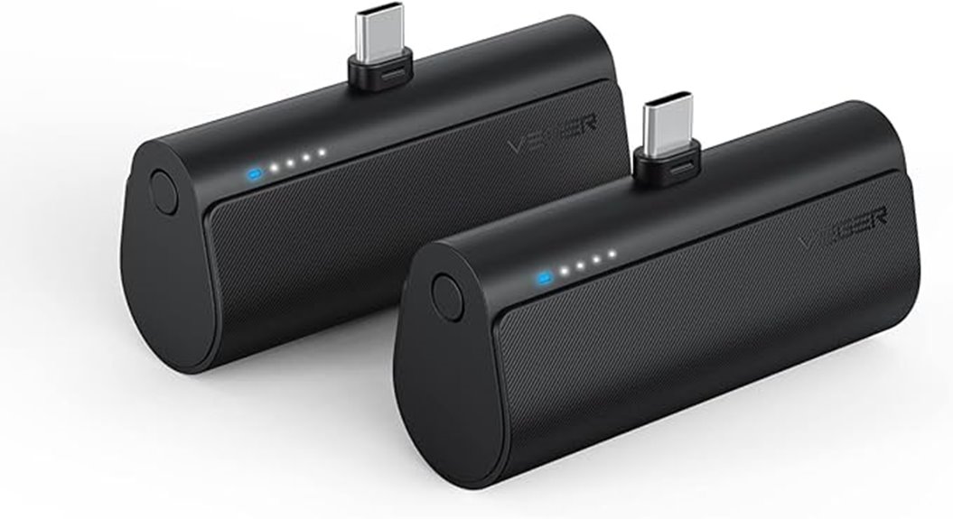 dual 5000mah usb c chargers