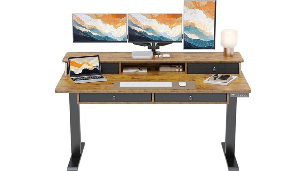 electric desk with drawers