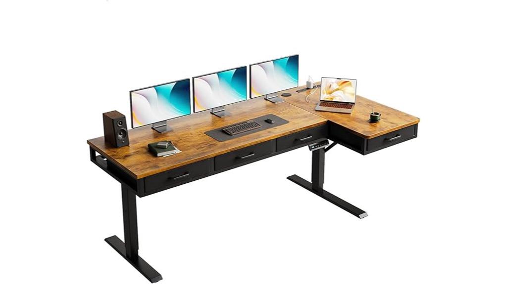 large 63 inch l shaped desk