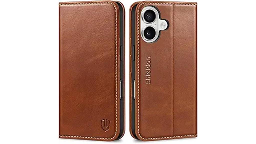 leather flip case iphone 16