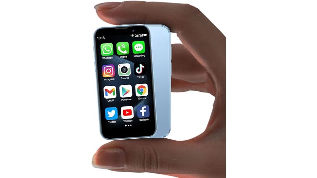 mini blue touch smartphone