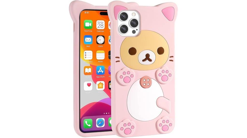 pink bear 3d phone case