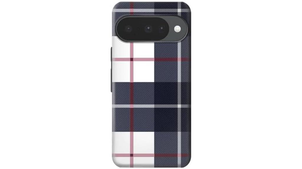 plaid fabric case cover