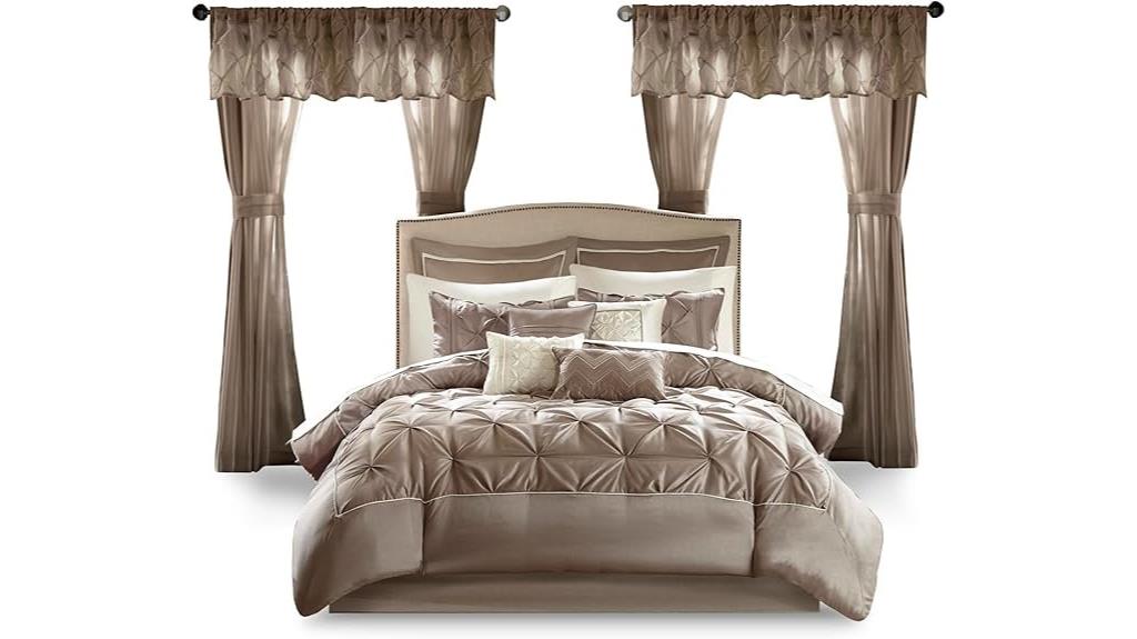 taupe faux silk comforter set