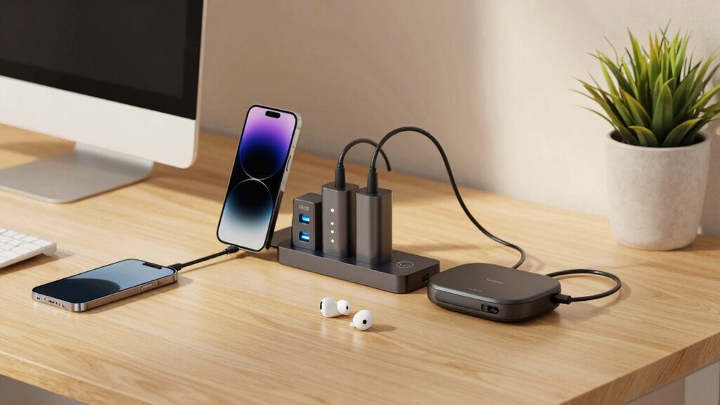 efficient desk charging setup