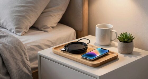 organized bedside charging station