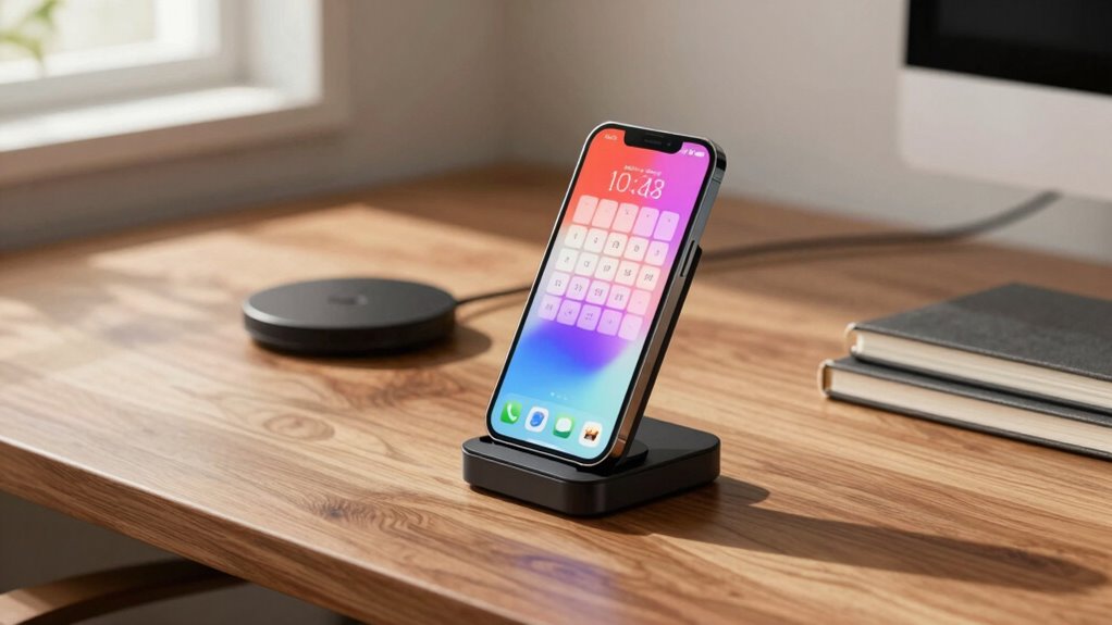 organized ergonomic phone workspace