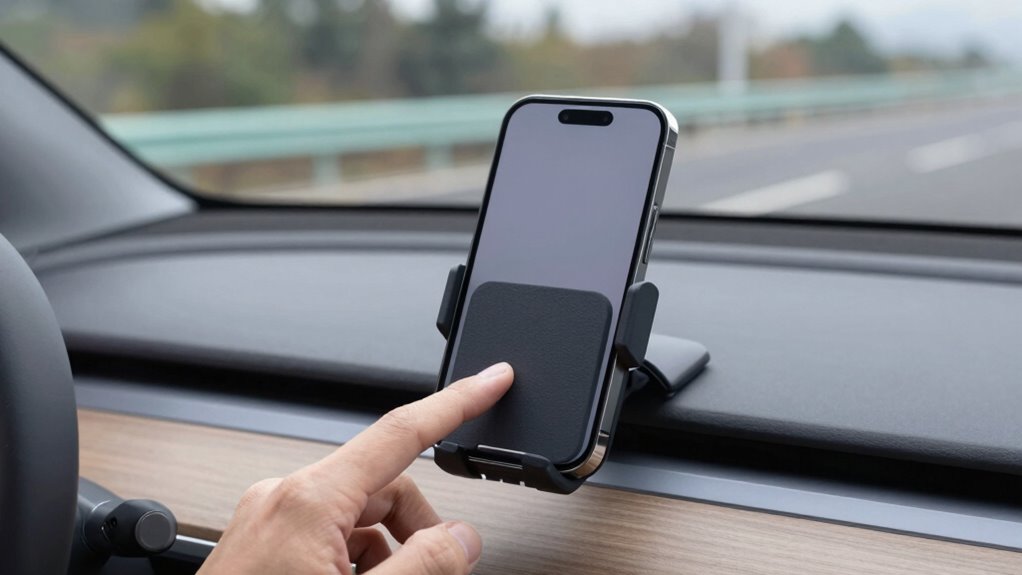 secure slip resistant phone placement